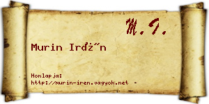 Murin Irén névjegykártya